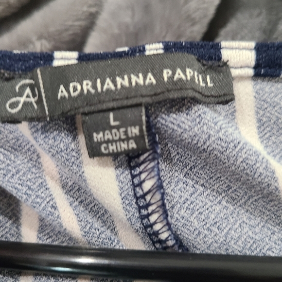 Adriana Papell Top blue striped - Picture 2 of 2
